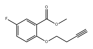 Benzoic acid, 2-(3-butyn-1-yloxy)-5-fluoro-, methyl ester Structure