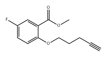 Benzoic acid, 5-fluoro-2-(4-pentyn-1-yloxy)-, methyl ester Structure