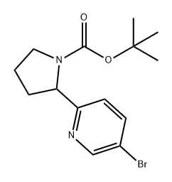 1-Pyrrolidinecarboxylic acid, 2-(5-bromo-2-pyridinyl)-, 1,1-dimethylethyl ester Structure