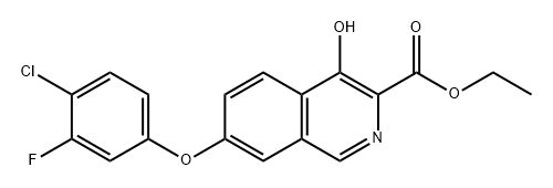 3-Isoquinolinecarboxylic acid, 7-(4-chloro-3-fluorophenoxy)-4-hydroxy-, ethyl ester Structure