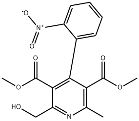 3,5-Pyridinedicarboxylic acid, 2-(hydroxymethyl)-6-methyl-4-(2-nitrophenyl)-, 3,5-dimethyl ester Structure