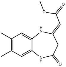 Acetic acid, 2-(1,3,4,5-tetrahydro-7,8-dimethyl-4-oxo-2H-1,5-benzodiazepin-2-ylidene)-, methyl ester, (2Z)- Structure