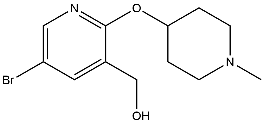 5-Bromo-2-[(1-methyl-4-piperidinyl)oxy]-3-pyridinemethanol Structure