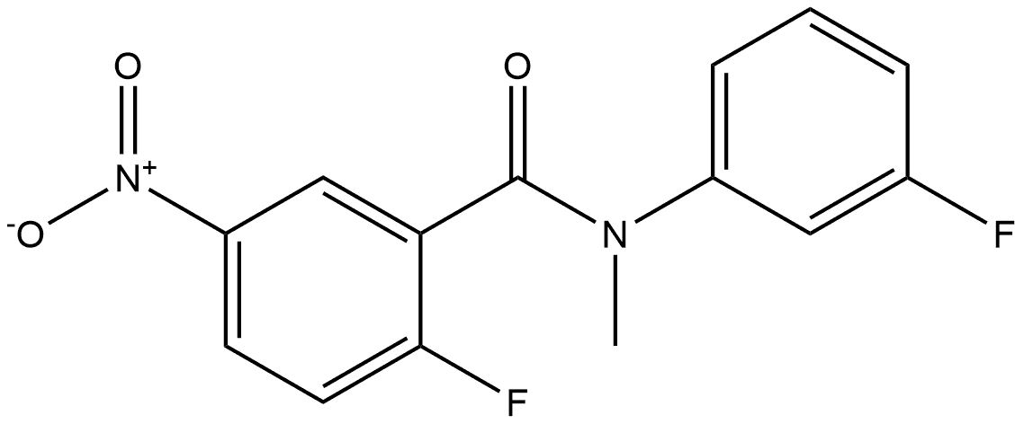 2-fluoro-N-(3-fluorophenyl)-N-methyl-5-nitrobenzamide Structure