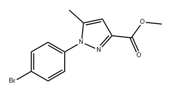 1H-Pyrazole-3-carboxylic acid, 1-(4-bromophenyl)-5-methyl-, methyl ester 구조식 이미지