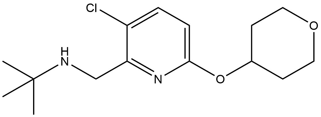 3-Chloro-N-(1,1-dimethylethyl)-6-[(tetrahydro-2H-pyran-4-yl)oxy]-2-pyridineme... Structure