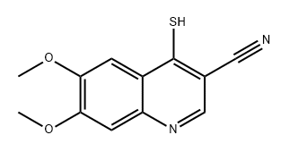 3-Quinolinecarbonitrile, 4-mercapto-6,7-dimethoxy- Structure