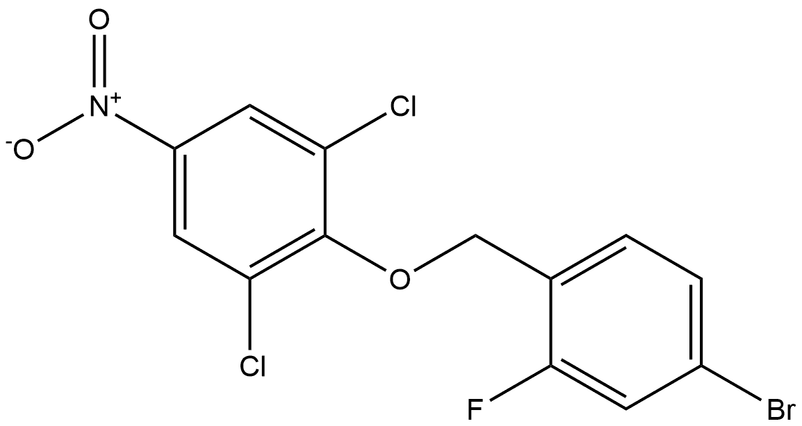 2-((4-bromo-2-fluorobenzyl)oxy)-1,3-dichloro-5-nitrobenzene Structure