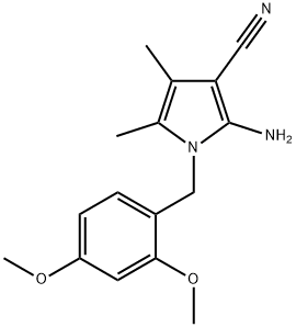 1H-Pyrrole-3-carbonitrile, 2-amino-1-[(2,4-dimethoxyphenyl)methyl]-4,5-dimethyl- Structure