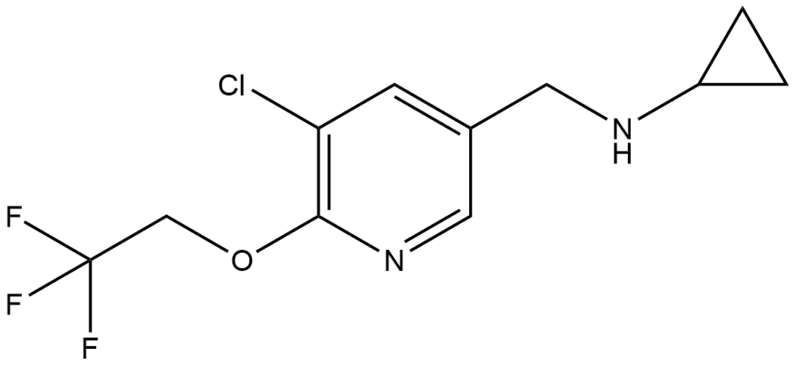 5-Chloro-N-cyclopropyl-6-(2,2,2-trifluoroethoxy)-3-pyridinemethanamine Structure