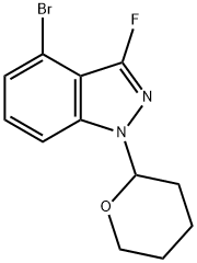 1H-Indazole, 4-bromo-3-fluoro-1-(tetrahydro-2H-pyran-2-yl)- Structure