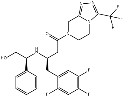 1-Butanone, 1-[5,6-dihydro-3-(trifluoromethyl)-1,2,4-triazolo[4,3-a]pyrazin-7(8H)-yl]-3-[[(1S)-2-hydroxy-1-phenylethyl]amino]-4-(2,4,5-trifluorophenyl)-, (3R)- Structure