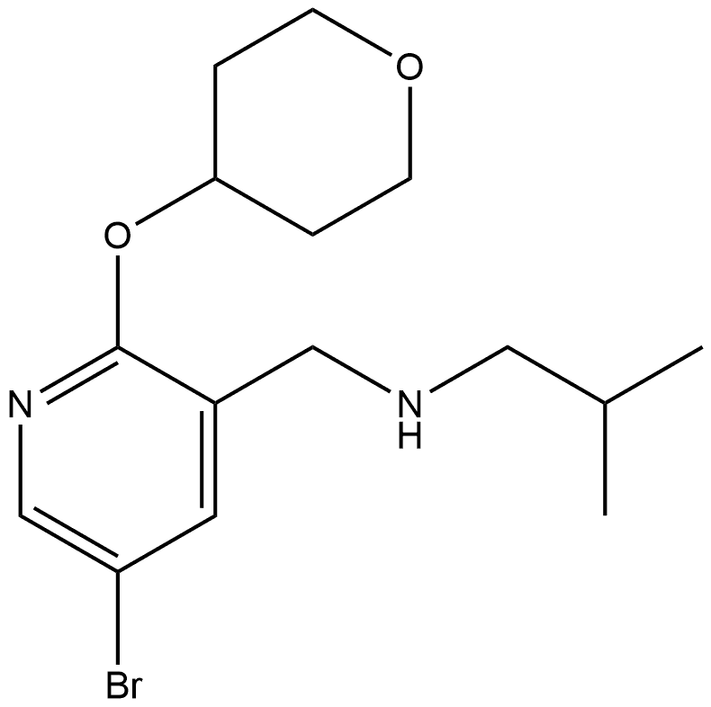 5-Bromo-N-(2-methylpropyl)-2-[(tetrahydro-2H-pyran-4-yl)oxy]-3-pyridinemethan... Structure
