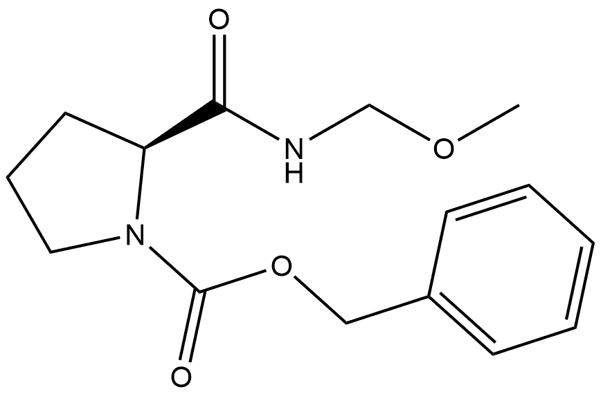 1-Pyrrolidinecarboxylic acid, 2-[(methoxymethylamino)carbonyl]-, phenylmethyl ester, (2S)- Structure