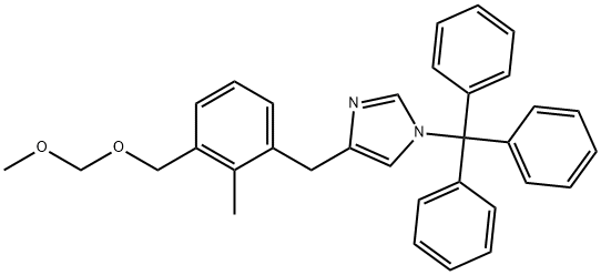 1H-Imidazole, 4-[[3-[(methoxymethoxy)methyl]-2-methylphenyl]methyl]-1-(triphenylmethyl)- 구조식 이미지