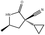 3-Pyrrolidinecarbonitrile, 3-cyclopropyl-5-methyl-2-oxo-, (3S,5R)- 구조식 이미지