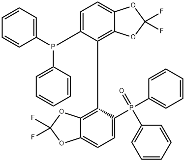 Phosphine oxide, [(4R)-5'-(diphenylphosphino)-2,2,2',2'-tetrafluoro[4,4'-bi-1,3-benzodioxol]-5-yl]diphenyl- Structure