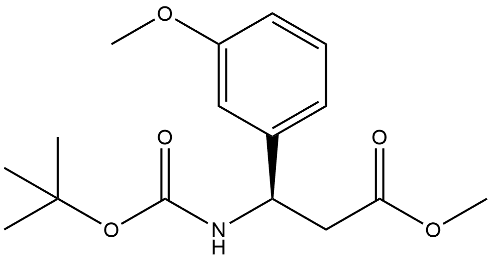 methyl (R)-3-((tert-butoxycarbonyl)amino)-3-(3-methoxyphenyl)propanoate 구조식 이미지
