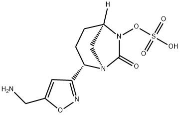 (1R,2S,5R)-2-[5-(Aminomethyl)-3-isoxazolyl]-7-oxo-1,6-diazabicyclo[3.2.1]oct-6-yl hydrogensulfate Structure