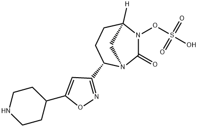 (1R,2S,5R)-7-Oxo-2-[5-(4-piperidinyl)-3-isoxazolyl]-1,6-diazabicyclo[3.2.1]oct-6-ylhydrogen sulfate Structure