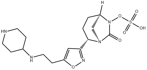 (1R,2S,5R)-7-Oxo-2-[5-[2-(4-piperidinylamino)ethyl]-3-isoxazolyl]-1,6-diazabicyclo[3.2.1]oct6-yl hydrogen sulfate Structure