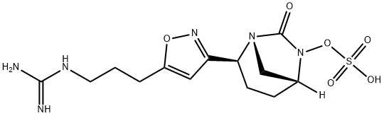 (1R,2S,5R)-2-[5-[3-[(Aminoiminomethyl)amino]propyl]-3-isoxazolyl]-7-oxo-1,6-diazabicyclo[3.2.1]oct-6-yl hydrogen sulfate Structure