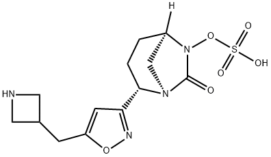 (1R,2S,5R)-2-[5-(3-Azetidinylmethyl)-3-isoxazolyl]-7-oxo-1,6-diazabicyclo[3.2.1]oct-6-yl hydrogen sulfate Structure