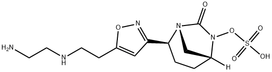 (1R,2S,5R)-2-[5-[2-[(2-Aminoethyl)amino]ethyl]-3-isoxazolyl]-7-oxo-1,6-diazabicyclo[3.2.1]oct-6-yl hydrogen sulfate Structure