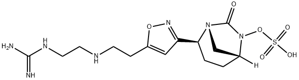 (1R,2S,5R)-2-[5-[2-[[2-[(Aminoiminomethyl)amino]ethyl]amino]ethyl]-3-isoxazolyl]-7-oxo1,6-diazabicyclo[3.2.1]oct-6-yl hydrogensulfate Structure