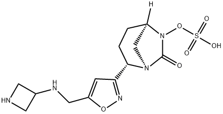 (1R,2S,5R)-2-[5-[(3-Azetidinylamino)methyl]-3-isoxazolyl]-7-oxo-1,6-diazabicyclo[3.2.1]oct-6-yl hydrogen sulfate Structure