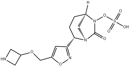 (1R,2S,5R)-2-[5-[(3-Azetidinyloxy)methyl]-3-isoxazolyl]-7-oxo-1,6-diazabicyclo[3.2.1]oct-6-yl hydrogen sulfate Structure