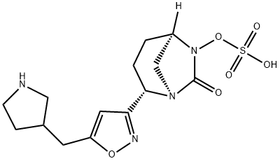 (1R,2S,5R)-7-Oxo-2-[5-(3-pyrrolidinylmethyl)-3-isoxazolyl]-1,6-diazabicyclo[3.2.1]oct-6-ylhydrogen sulfate Structure