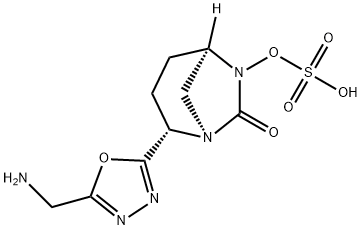 (1R,2S,5R)-2-[5-(Aminomethyl)-1,3,4-oxadiazol-2-yl]-7-oxo-1,6-diazabicyclo[3.2.1]oct-6-yl hydrogen sulfate Structure