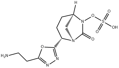 (1R,2S,5R)-2-[5-(2-Aminoethyl)-1,3,4-oxadiazol-2-yl]-7-oxo-1,6-diazabicyclo[3.2.1]oct-6-yl hydrogen sulfate Structure