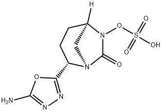 (1R,2S,5R)-2-(5-Amino-1,3,4-oxadiazol-2-yl)-7-oxo-1,6-diazabicyclo[3.2.1]oct-6-yl hydrogensulfate Structure