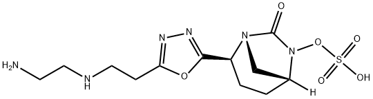 (1R,2S,5R)-2-[5-[2-[(2-Aminoethyl)amino]ethyl]-1,3,4-oxadiazol-2-yl]-7-oxo-1,6-diazabicyclo[3.2.1]oct-6-yl hydrogen sulfate Structure