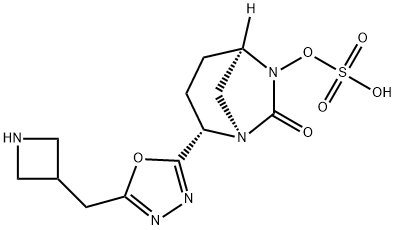 (1R,2S,5R)-2-[5-(3-Azetidinylmethyl)-1,3,4-oxadiazol-2-yl]-7-oxo-1,6-diazabicyclo[3.2.1]oct-6-yl hydrogen sulfate Structure