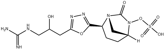 (1R,2S,5R)-2-[5-[3-[(Aminoiminomethyl)amino]-2-hydroxypropyl]-1,3,4-oxadiazol-2-yl]-7-oxo1,6-diazabicyclo[3.2.1]oct-6-yl hydrogensulfate Structure