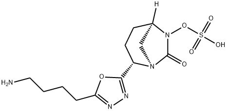 (1R,2S,5R)-2-[5-(4-Aminobutyl)-1,3,4-oxadiazol-2-yl]-7-oxo-1,6-diazabicyclo[3.2.1]oct-6-yl hydrogen sulfate Structure