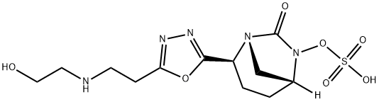 (1R,2S,5R)-2-[5-[2-[(2-Hydroxyethyl)amino]ethyl]-1,3,4-oxadiazol-2-yl]-7-oxo-1,6-diazabicyclo[3.2.1]oct-6-yl hydrogen sulfate Structure