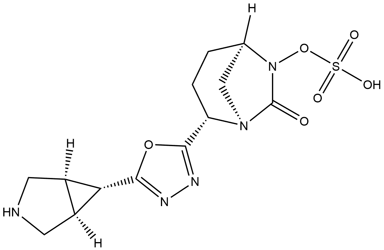 (1R,2S,5R)-2-[5-(1α,5α,6α)-3-Azabicyclo[3.1.0]hex-6-yl-1,3,4-oxadiazol-2-yl]-7-oxo-1,6-diazabicyclo[3.2.1]oct-6-yl hydrogen sulfate Structure