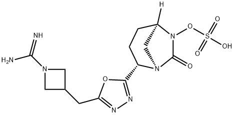 (1R,2S,5R)-2-[5-[[1-(Aminoiminomethyl)-3-azetidinyl]methyl]-1,3,4-oxadiazol-2-yl]-7-oxo1,6-diazabicyclo[3.2.1]oct-6-yl hydrogensulfate Structure