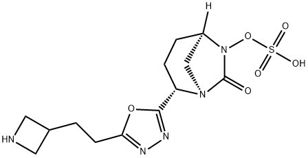 (1R,2S,5R)-2-[5-[2-(3-Azetidinyl)ethyl]-1,3,4-oxadiazol-2-yl]-7-oxo-1,6-diazabicyclo[3.2.1]oct-6-yl hydrogen sulfate Structure