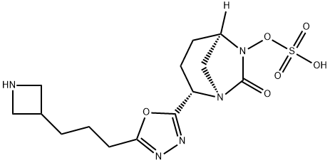 (1R,2S,5R)-2-[5-[3-(3-Azetidinyl)propyl]-1,3,4-oxadiazol-2-yl]-7-oxo-1,6-diazabicyclo[3.2.1]oct-6-yl hydrogen sulfate Structure