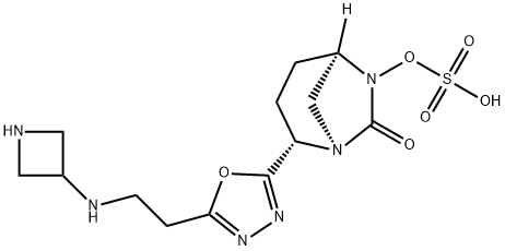 (1R,2S,5R)-2-[5-[2-(3-Azetidinylamino)ethyl]-1,3,4-oxadiazol-2-yl]-7-oxo-1,6-diazabicyclo[3.2.1]oct-6-yl hydrogen sulfate Structure