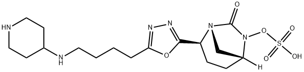 (1R,2S,5R)-7-Oxo-2-[5-[4-(4-piperidinylamino)butyl]-1,3,4-oxadiazol-2-yl]-1,6-diazabicyclo[3.2.1]oct-6-yl hydrogen sulfate Structure