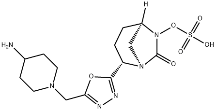 (1R,2S,5R)-2-[5-[(4-Amino-1-piperidinyl)methyl]-1,3,4-oxadiazol-2-yl]-7-oxo-1,6-diazabicyclo[3.2.1]oct-6-yl hydrogen sulfate Structure