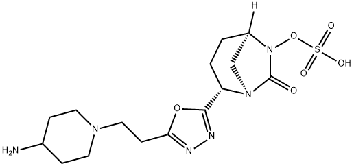 (1R,2S,5R)-2-[5-[2-(4-Amino-1-piperidinyl)ethyl]-1,3,4-oxadiazol-2-yl]-7-oxo-1,6-diazabicyclo[3.2.1]oct-6-yl hydrogen sulfate Structure