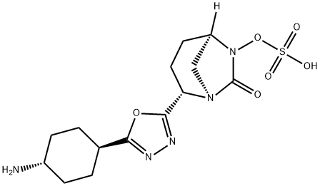 (1R,2S,5R)-2-[5-(trans-4-Aminocyclohexyl)-1,3,4-oxadiazol-2-yl]-7-oxo-1,6-diazabicyclo[3.2.1]oct-6-yl hydrogen sulfate Structure