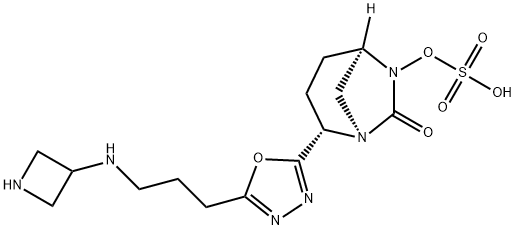 (1R,2S,5R)-2-[5-[3-(3-Azetidinylamino)propyl]-1,3,4-oxadiazol-2-yl]-7-oxo-1,6-diazabicyclo[3.2.1]oct-6-yl hydrogen sulfate Structure